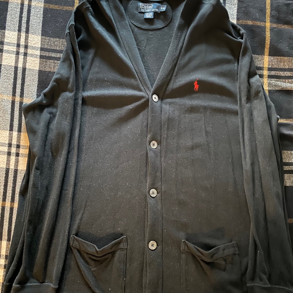 A Black polo cardigan